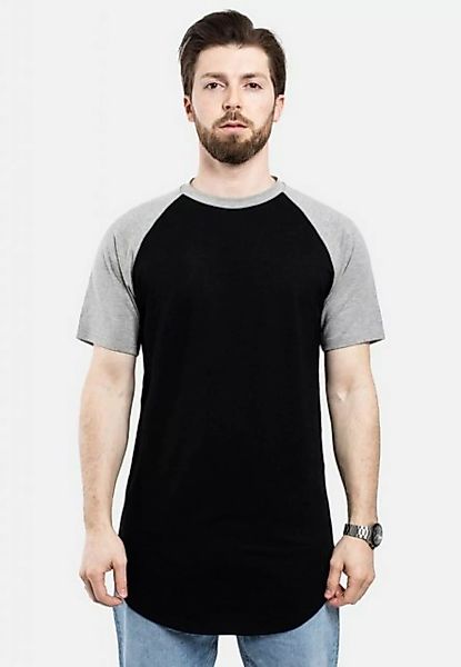 Blackskies T-Shirt Round Baseball Kurzarm Longshirt T-Shirt Schwarz-Grau Sm günstig online kaufen