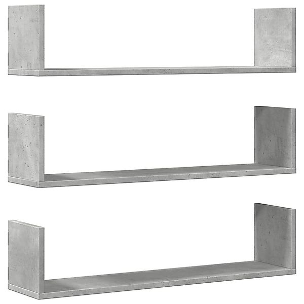 vidaXL Regal Wandregale 3 Stk. Betongrau günstig online kaufen