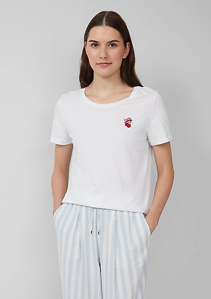 s.Oliver Kurzarmshirt T-Shirt Jersey-T-Shirt mit Stickerei günstig online kaufen