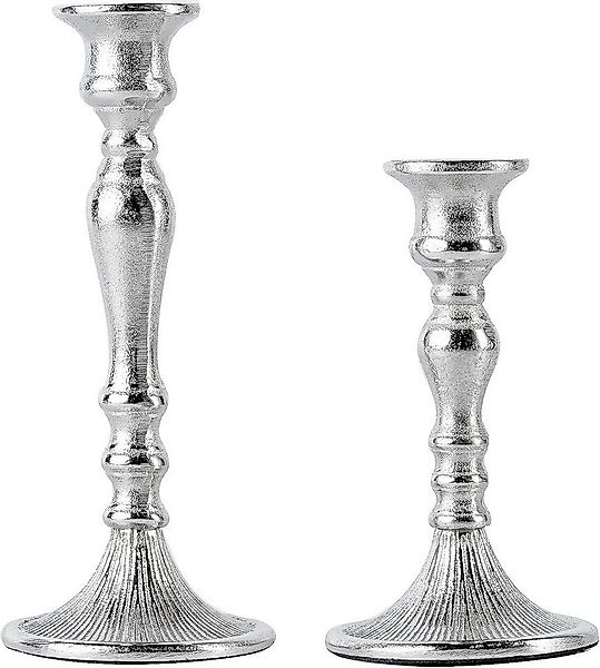 MichaelNoll Kerzenständer 2er Set Kerzenständer Silber Deko Stabkerzen - H günstig online kaufen