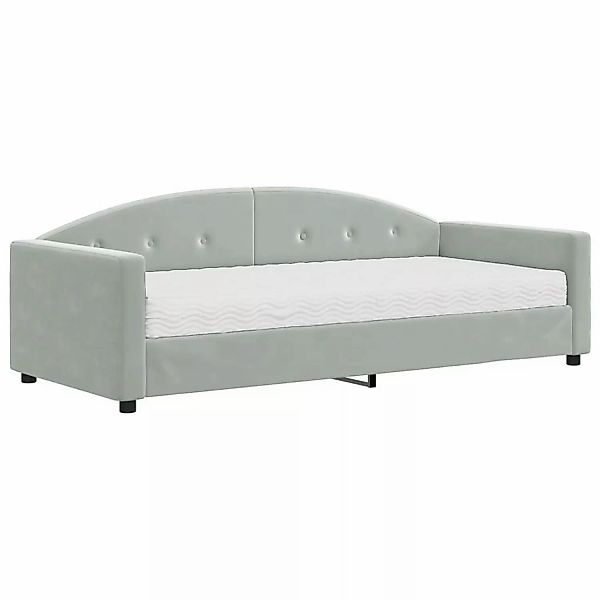 vidaXL Tagesbett mit Matratze Hellgrau 90x200 cm Samt1847424 günstig online kaufen