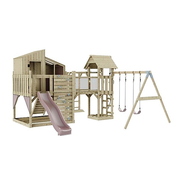 OutdoorToys Spielturm Emma mit Kinderschaukel Altrosa günstig online kaufen