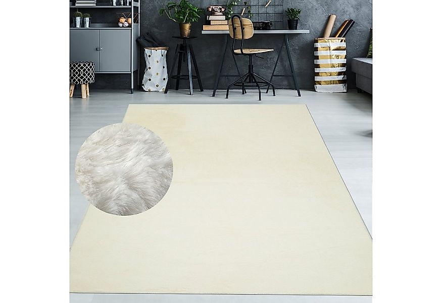 TeppichHome24 Teppich Klassischer weicher Teppich waschbar in cremefarben, günstig online kaufen
