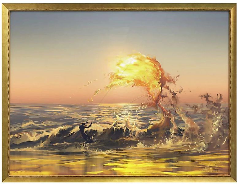 Wall-Art Poster "Surrealismus Bild Feuer Surfer", Menschen, (1 St.), Poster günstig online kaufen