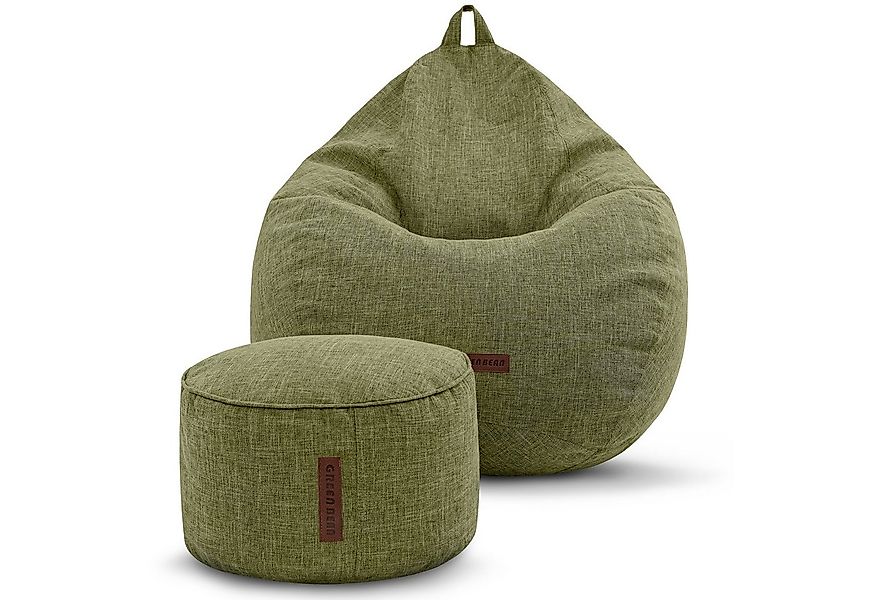 Green Bean Sitzsack Indoor Sitzsack XXL Home Linen +Hocker (2er Set Indoor günstig online kaufen