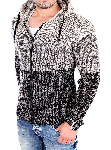 Reslad Strickpullover Reslad Strickjacke Herren Colorblock Kapuzen Cardigan günstig online kaufen