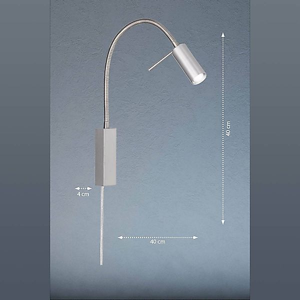 LED-Wandlampe River Flexarm, Schirm Metall gerillt günstig online kaufen