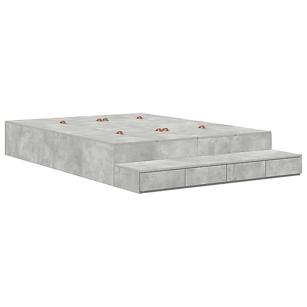 vidaXL Bett Bettgestell mit Stauraum Beton günstig online kaufen