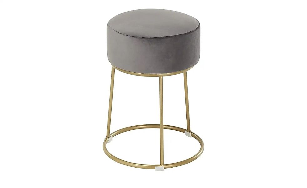 Hocker  Haby ¦ grau ¦ Maße (cm): H: 46  Ø: 30 Polstermöbel > Hocker - Höffn günstig online kaufen