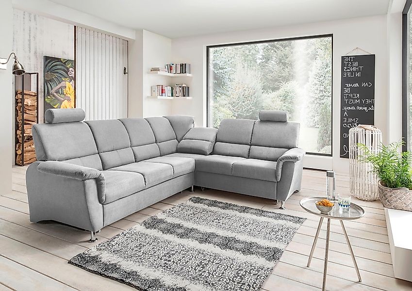 Home affaire Ecksofa "Pisa L-Form, mit Schlaffunktion, Stauraum, 2x höhenve günstig online kaufen