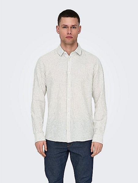 ONLY & SONS Kurzarmhemd ONSCAIDEN LS STRIPE LINEN SHIRT 660 NOOS günstig online kaufen