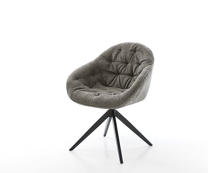 Drehstuhl Gaio-Flex Bouclé Soft Schlamm Kreuzgestell breit Schwarz 360° dre günstig online kaufen
