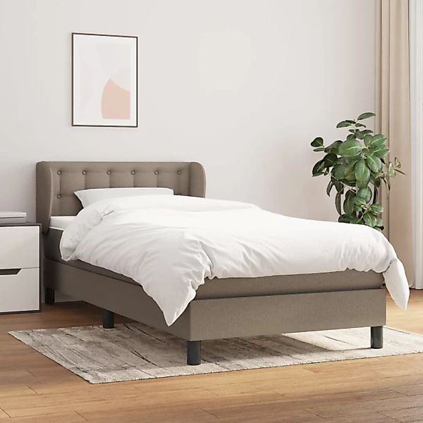 Vidaxl Boxspringbett Mit Matratze Taupe 100x200 Cm Stoff günstig online kaufen