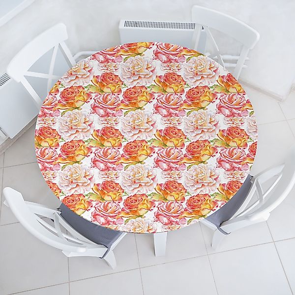 Abakuhaus Tischdecke Rundum-elastische Stofftischdecke, Blumen Aquarell-Gra günstig online kaufen