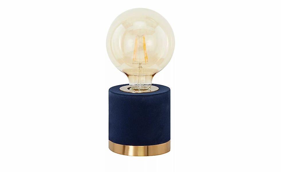 Tischleuchte 1-flammig  Samt blau   ¦ blau ¦ Maße (cm): H: 11  Ø: 11 Lampen günstig online kaufen