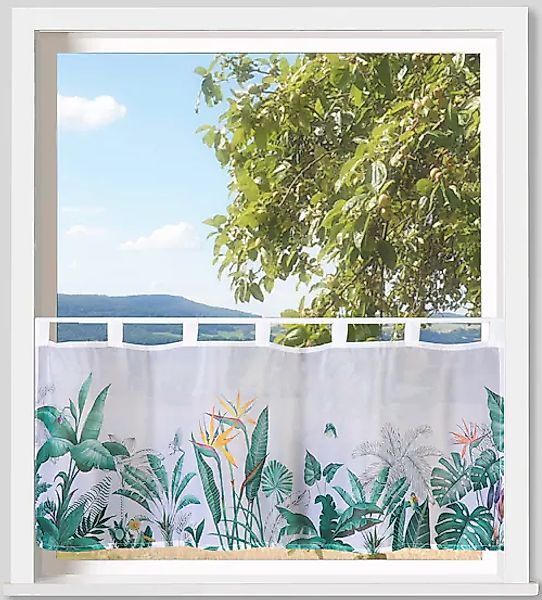 Weckbrodt Scheibengardine "Strelitzie" Schlaufen 1 Stk. tlg. Bistro, Voile, günstig online kaufen