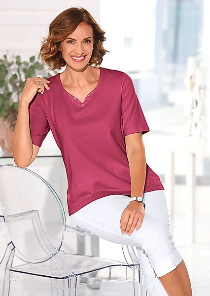 GOLDNER T-Shirt T-Shirt mit charmantem Ausschnitt günstig online kaufen