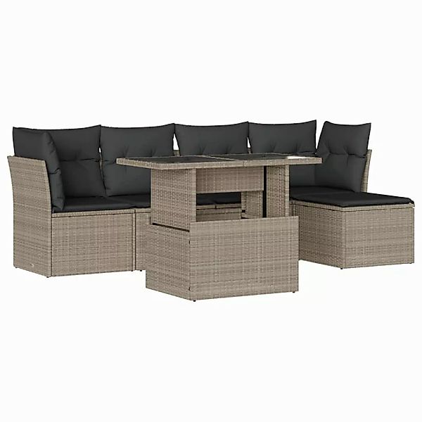 vidaXL Gartenlounge-Set 6-tlg. Garten-Sofagarnitur mit Kissen günstig online kaufen