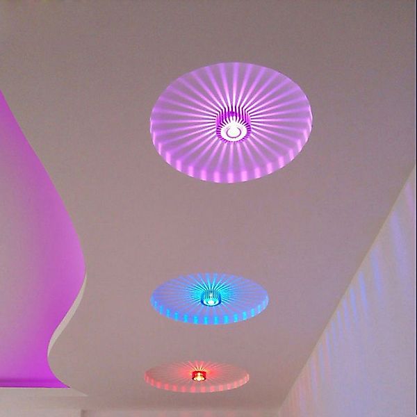 Rosnek LED Deckenleuchte 3W, Kaltes Weiß/RGB, günstig online kaufen