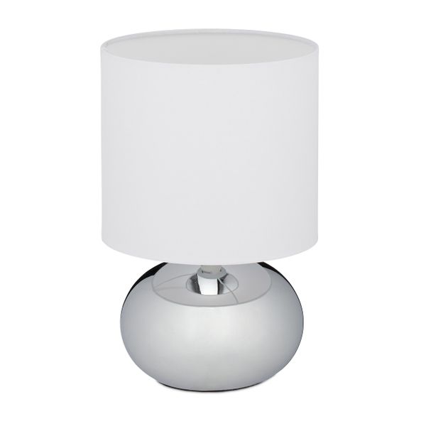 relaxdays Nachttischlampe Tischlampe Metall & Stoff, günstig online kaufen