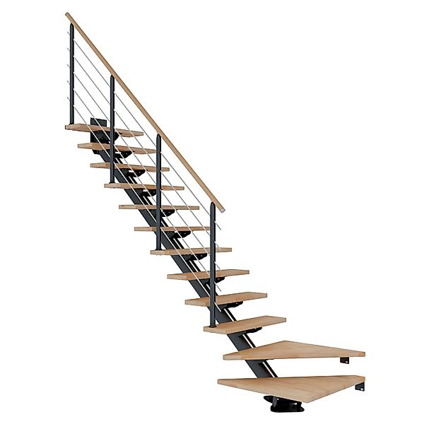 Dolle Mittelholmtreppe Sydney 13 Stufen Buche 1/4gew. Metall Anthrazit FSC® günstig online kaufen