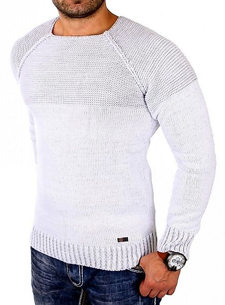 Reslad Strickpullover Reslad Strickpullover Herren Two Tone Rundhals Pullov günstig online kaufen