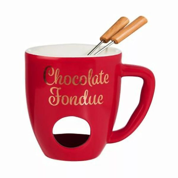 BUTLERS CHOCOLATE FONDUE Tasse mit 2 Gabeln Fondues rot günstig online kaufen