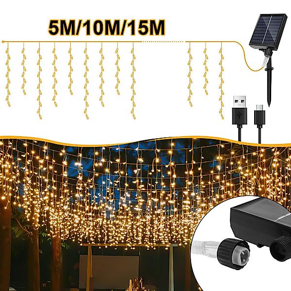 Clanmacy LED-Lichterkette 2x 10M 396LEDs Solar günstig online kaufen