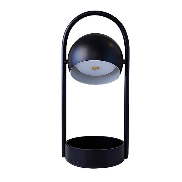 FRANDSEN LED-Akku-Tischlampe Ball Portable, schwarz, Stahl günstig online kaufen