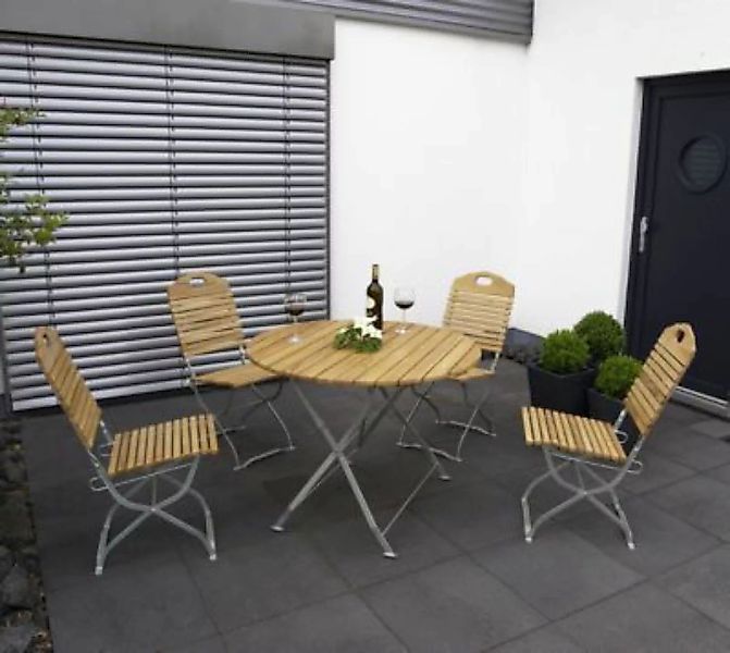 DEGAMO® Kurgarten - Garnitur BAD TÖLZ 5-teilig (4x Stuhl, 1x Tisch 100cm ru günstig online kaufen