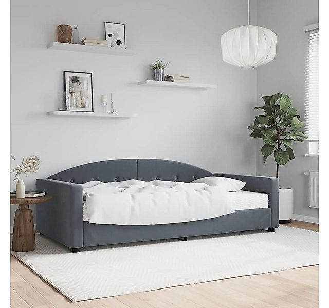 vidaXL Bett, Tagesbett mit Matratze Dunkelgrau 100x200 cm Samt günstig online kaufen