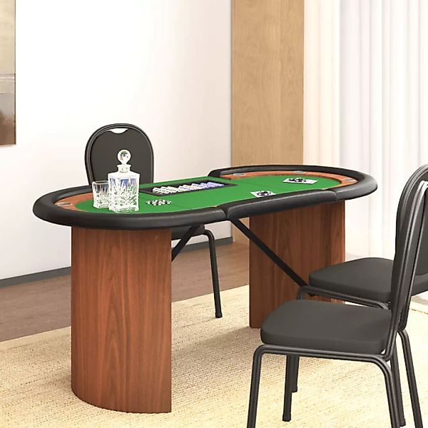 Vidaxl Pokertisch Klappbar 10 Spieler Mit Chipablage Grün 160x80x75 Cm günstig online kaufen