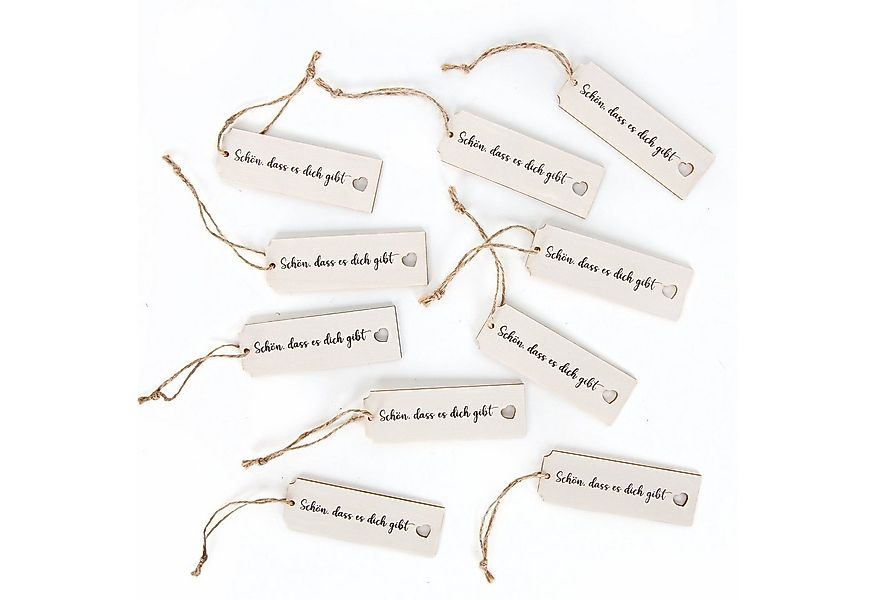 Logbuch-Verlag Dekofigur 10 Geschenkanhänger aus Holz Schön, dass es dich g günstig online kaufen