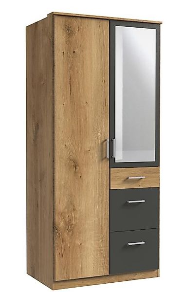 Kleiderschrank 2trg mit 1 Spiegel CLICK von WIMEX braun günstig online kaufen