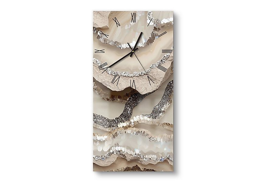 DEQORI Wanduhr 'Funkelnde Steinpracht' (Glas Glasuhr modern Wand Uhr Design günstig online kaufen