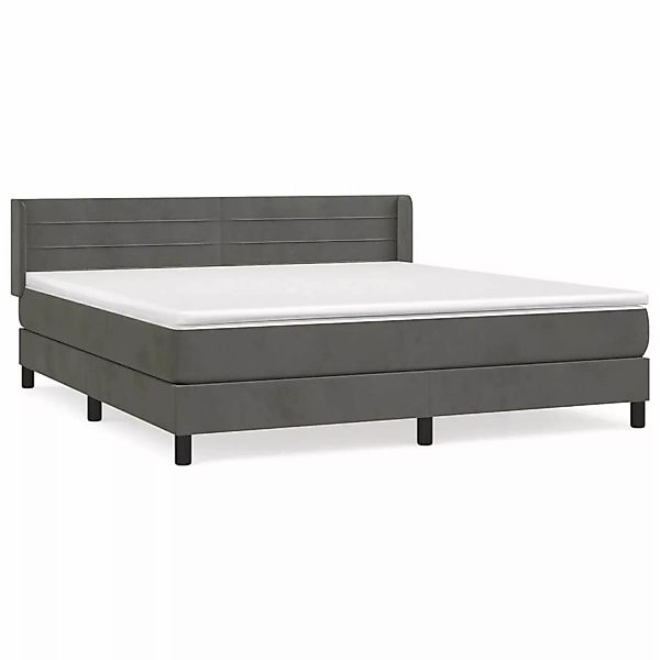 vidaXL Boxspringbett mit Matratze Dunkelgrau 160x200 cm Samt1357258 günstig online kaufen