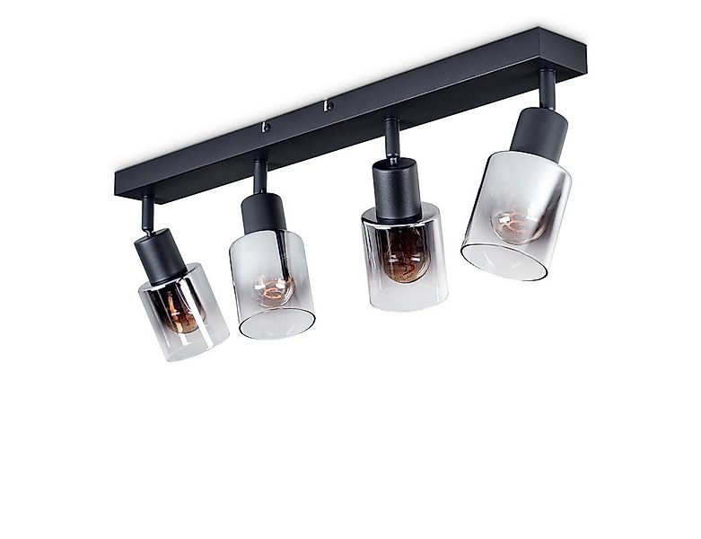 hofstein Deckenleuchte Deckenlampe aus Metall/Glas in Schwarz/Rauchfarben/B günstig online kaufen
