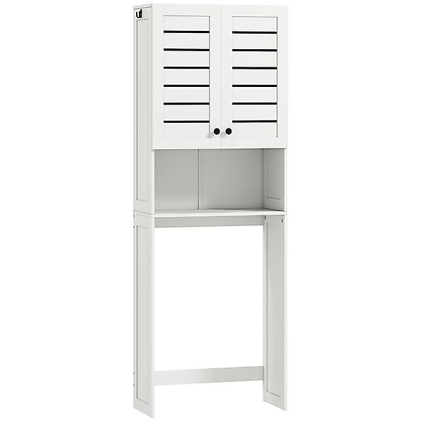 HOMCOM Toilettenregal mit 2 Türen und offenem Regal, Badezimmerschrank aus günstig online kaufen