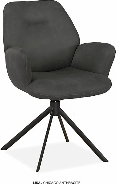 OMG Design Esszimmerstuhl "Lisa" (Set) 2 Stk. Stoff Drehstuhl mit auto-retu günstig online kaufen