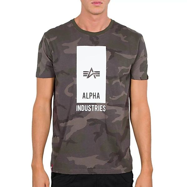 Alpha Industries Block Logo Camo Kurzärmeliges T-shirt 2XL Dark Olive Camo günstig online kaufen