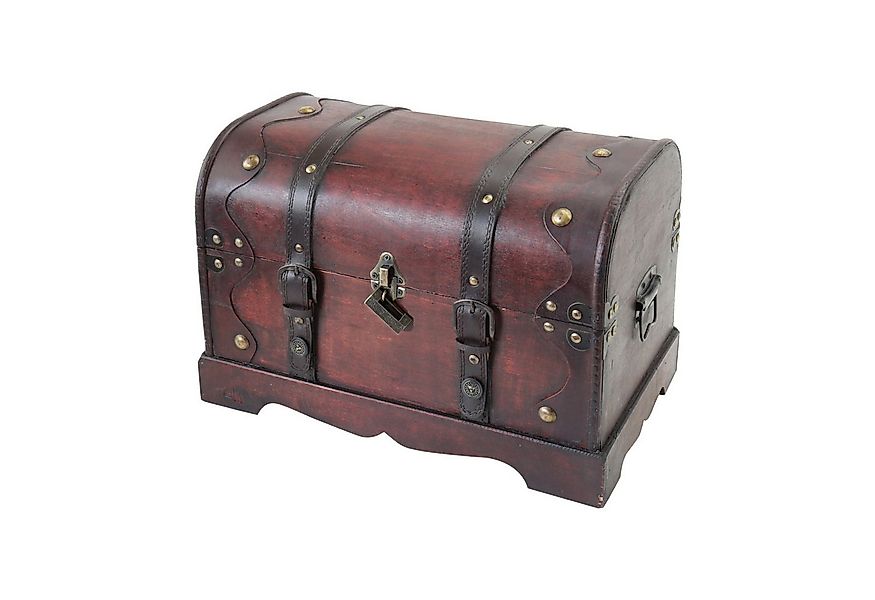 HMF Schatzkiste Schatztruhe aus Holz, große Schatzkiste, dekorativem Schlos günstig online kaufen