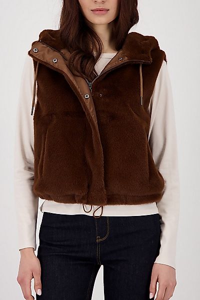 Monari Fellimitatweste Regular fit mit Kapuze günstig online kaufen