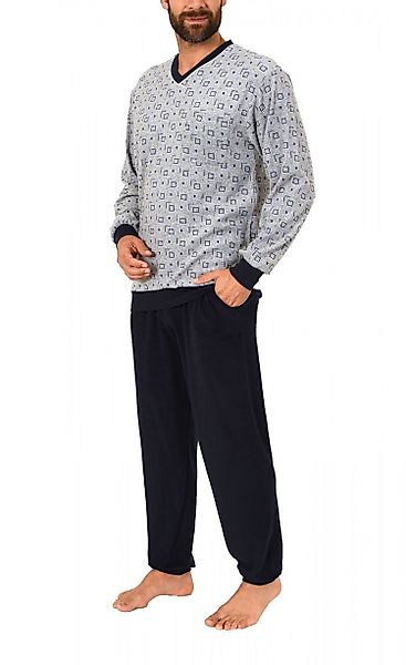 Normann Pyjama Herren Frottee Schlafanzug lang günstig online kaufen
