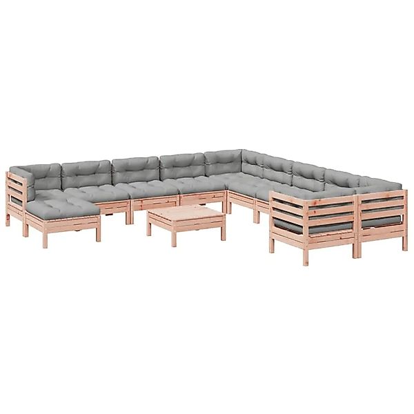 vidaXL 12-Tlg Garten-Sofagarnitur mit Kissen Massivholz Douglasie 3299656 günstig online kaufen
