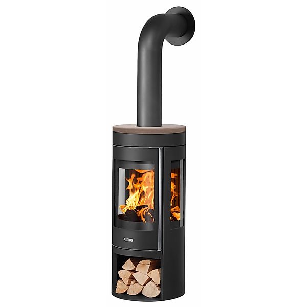 Justus Kaminofen Mino Trios 2.0 Stahl Schwarz Abdeckplatte Grappa 5 kW günstig online kaufen