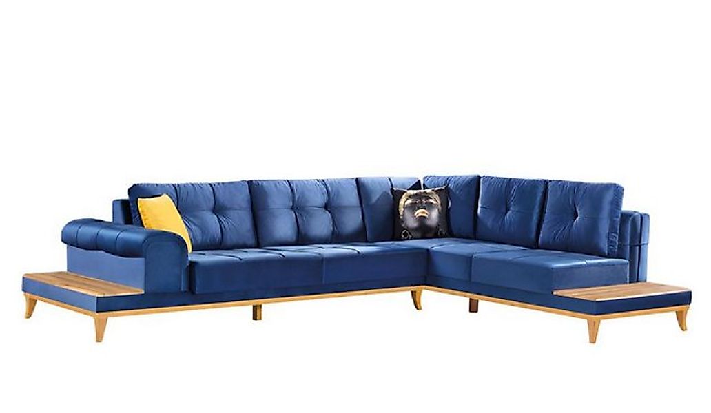 JVmoebel Ecksofa Ecksofa Blau Stoff L Form Sofa Couch Design Couch Polster günstig online kaufen