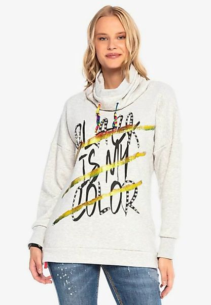 Cipo & Baxx Sweatshirt mit hohem Schallkragen günstig online kaufen