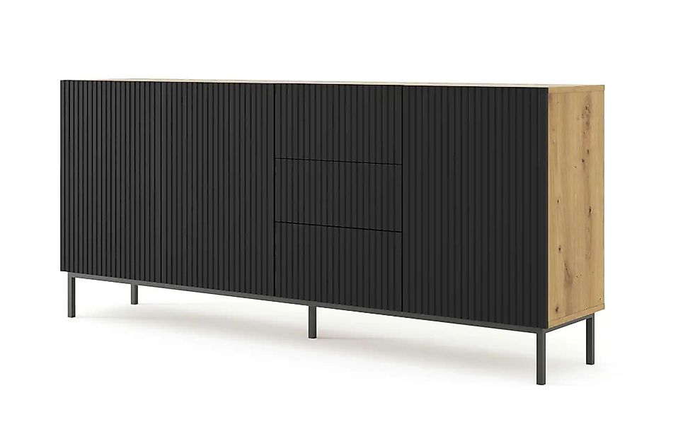 Sideboard   ¦ schwarz ¦ Maße (cm): B: 200 H: 89 Kommoden & Sideboards > Sid günstig online kaufen