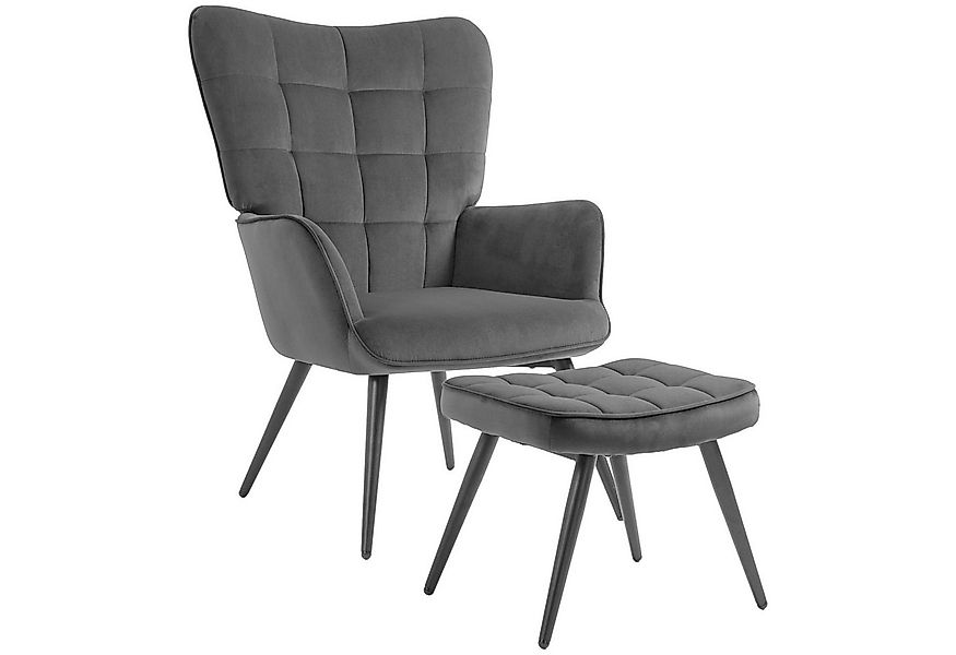 HOMCOM Relaxsessel Polstersessel mit Samtoptik (Esszimmerstuhl, 2-St., Fern günstig online kaufen