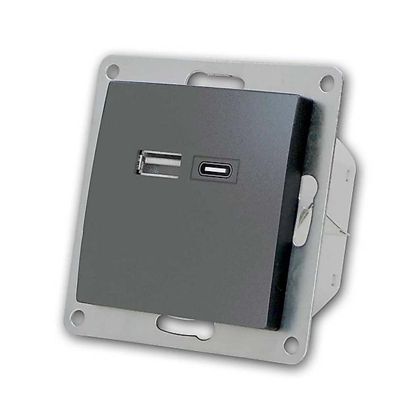 McPower FLAIR USB Ladedose Anthrazit USB A&C ohne Rahmen günstig online kaufen